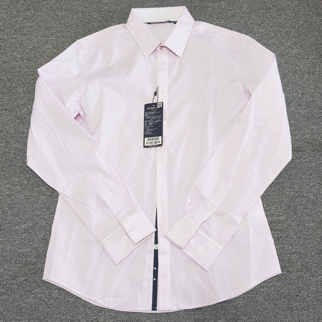 宾宝男装衬衫春秋翻领棉质衬衫长袖衬衣略脏处理