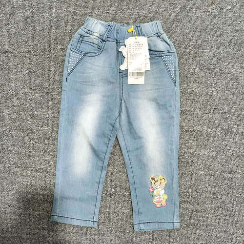 杰米熊女童蓝牛仔裤春秋款
