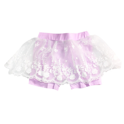 小野豹童装女童夏季针织裤短裤 女孩子仙女裤裙 蕾丝打底YGK25361