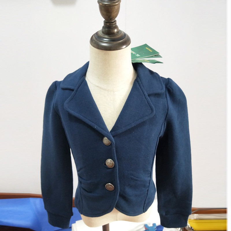 swkids品牌撤柜童装春秋V领女孩西服纯棉外衣儿童学生休闲外套
