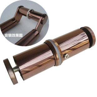 玻璃门把手配件刀型固定脚座有框大门扶手不锈钢圆管斜脚连接零件