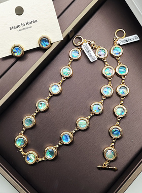 天然鲍贝韩式东大门耳环手链项链