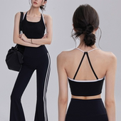 一体杯运动背心女美背防震瑜伽服上衣健身跑步普拉提训练文胸夏
