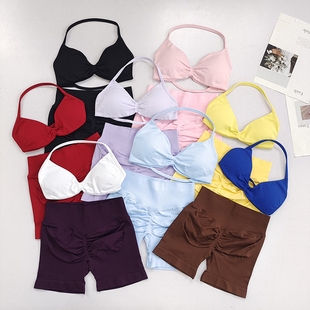 细带美背Impact挂脖文胸！DF系列运动短裤女提臀撸铁训练健身套装