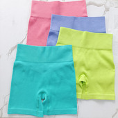 螺纹弹力透气运动三分热裤 欧美高腰无缝健身短裤 女提臀紧身瑜伽裤