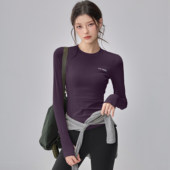 瑜伽服女速干透气跑步健身长袖 T恤2025普拉提训练服紧身运动上衣