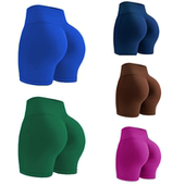 女高腰翘臀收腹弹力透气速干运动骑行瑜伽短裤 欧美爆款 蜜桃健身裤