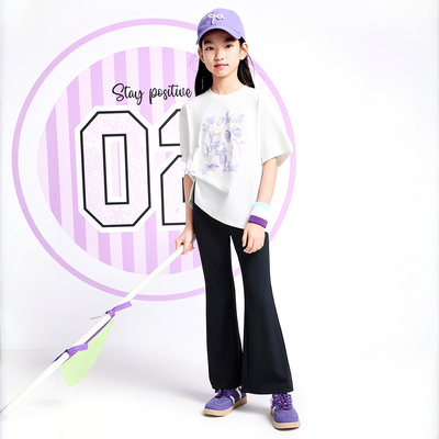 【实体店同款】女童全腰针织打底裤夏季新款安奈儿童装AG526668