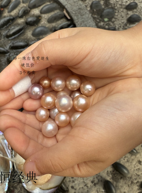 天然淡水珍珠蚌壳活体白色单珠爱迪生自己开蚌取珍珠鲜活邮寄体验