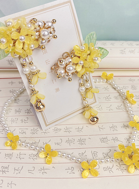 中秋节礼物儿童少女桂花珍珠璎珞汉服汉元素百搭款式