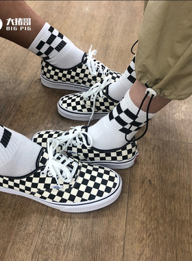 VANS范斯棋盘格Aut黑白经典款情侣休闲低帮男女帆布鞋VN000W4NDI0