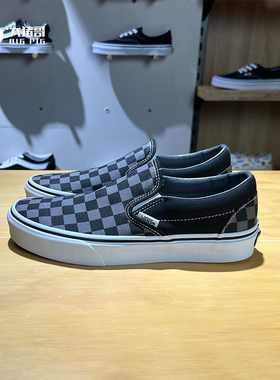 Vans范斯SLIP ON经典黑灰棋盘格一脚蹬男女款低帮板鞋VN000EYEBPJ