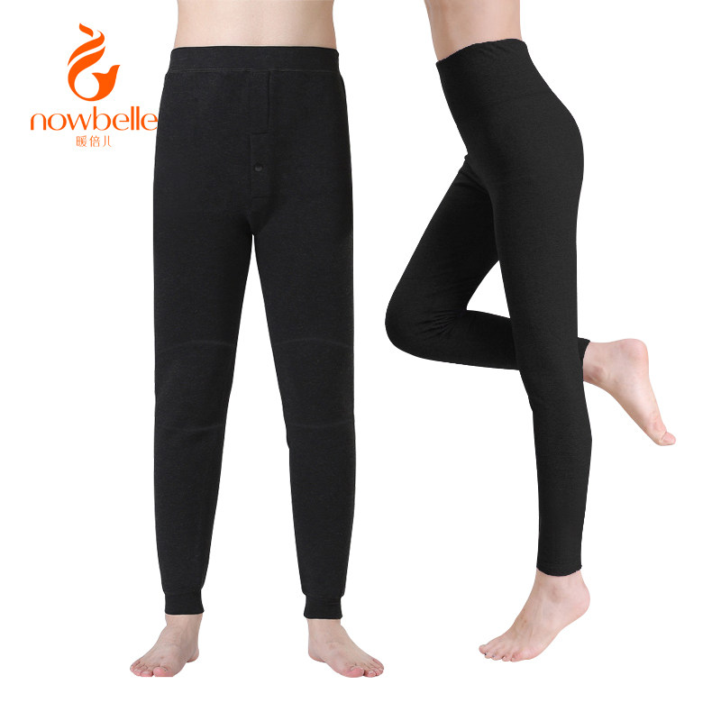 暖倍儿保暖裤男女超细旦超柔双层加绒加厚保暖护膝护腰打底裤新款