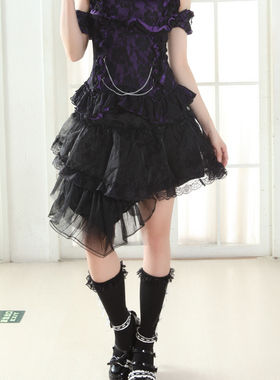 新款 GLP punk不规则层次蕾丝半身裙 61257B