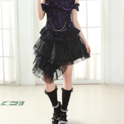 新款glppunk不规则层次蕾丝
