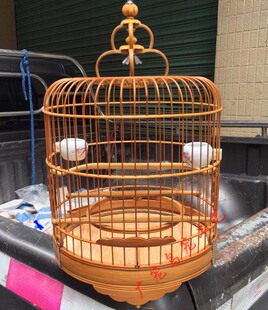 广笼罗汉圈 五波脚竹制清远 金青小黑白 养笼 广式鸟笼绣眼老竹笼