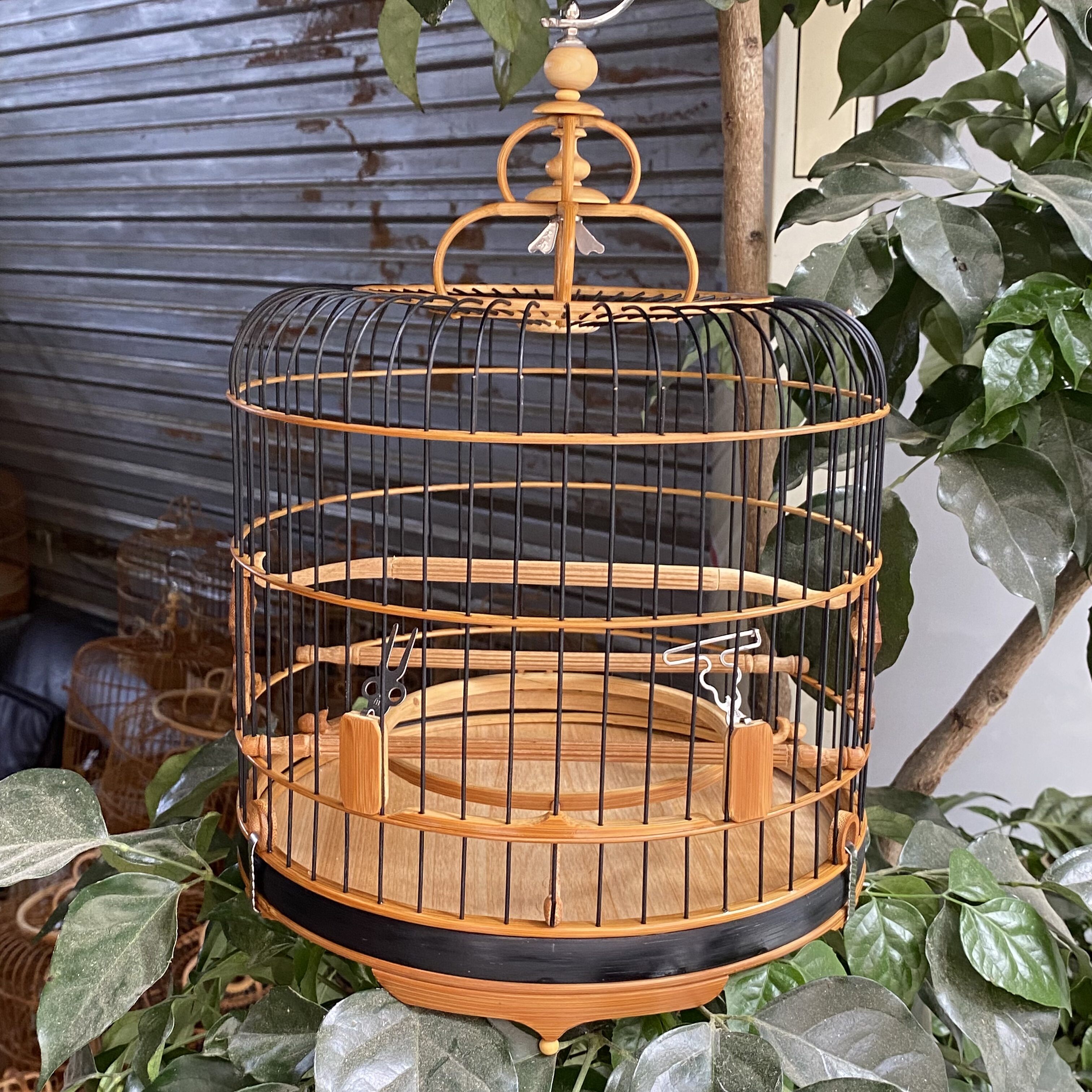 广笼黑枝虾笼老竹鸟笼子绣眼金青鸟笼竹鸟笼绣眼鸟笼竹制清远笼