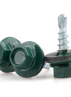 绿色六角钻尾螺丝铝合金门窗防水钉网球场足球场围栏EDPM垫圈螺钉