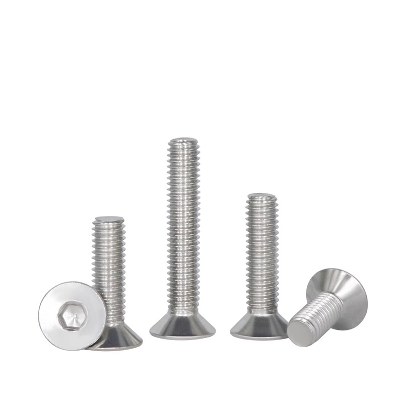 304/316不锈钢美制沉头内六角螺丝UNC/UNF英制平头六角细牙机螺钉
