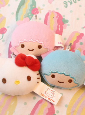 日单 sanri* 双子星毛绒公仔 维尼凯蒂猫卡通玩偶挂件 钥匙挂饰