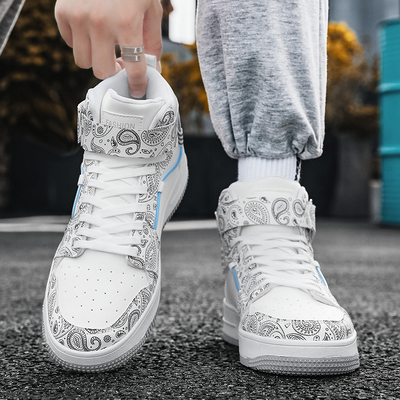 男士大码45高帮鞋男款冬季棉鞋男加绒46鞋子47码休闲空军一号板鞋