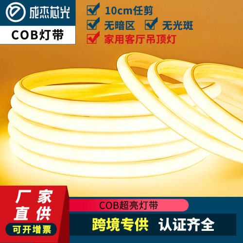 led灯带220v带插头带开关防水超亮自粘线形客厅氛围COB户外软灯条