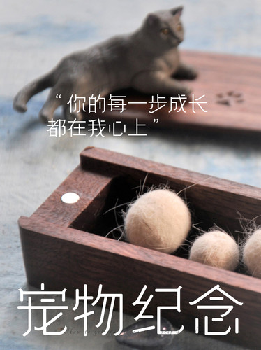 宠物猫咪狗狗成长纪念毛发收纳盒