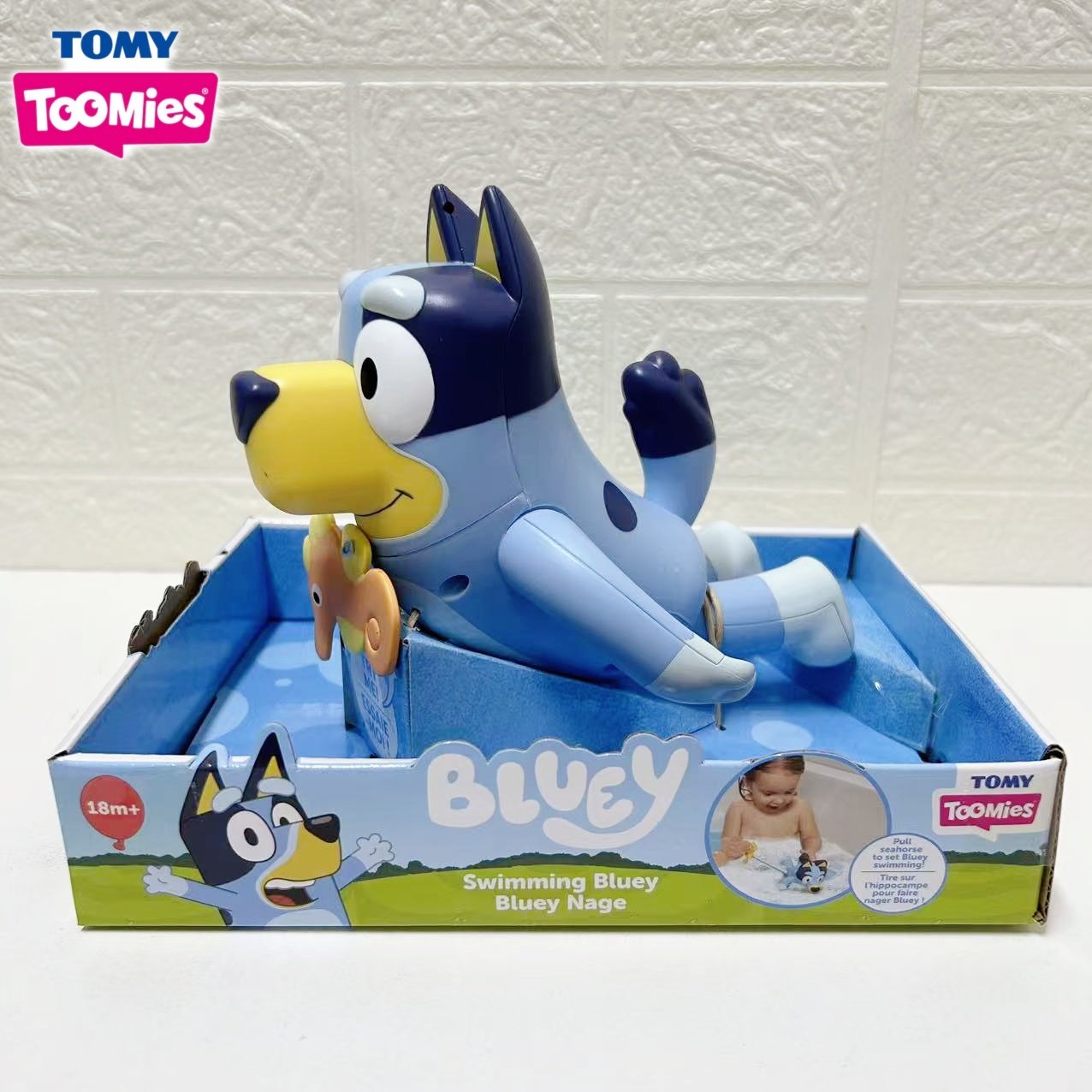 TOMY布鲁伊宾果划船发条回力戏水玩具儿童洗澡浴室玩水玩具1-2岁+