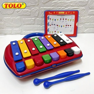 Tolo宝宝敲琴钢片男女孩乐感培养二合一趣味益智音乐蒙氏玩具婴儿