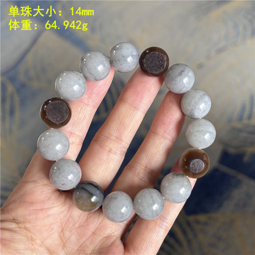 脂份极好的14毫米糖青花圆珠手串