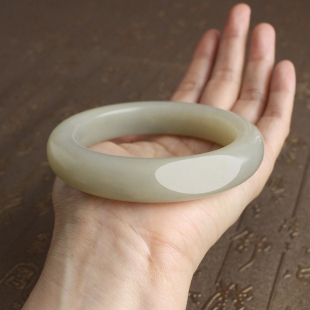 朕®开仓 N62.2大码 有原皮 玉镯 新疆和田玉 白玉籽料手镯