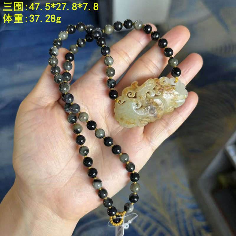 N金皮白玉籽料凤凰挂件锁骨链套装 有原皮 朕&reg;开仓新疆和田玉