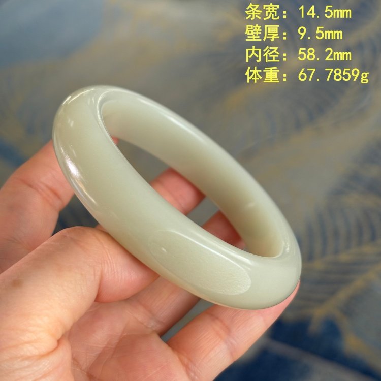 L58.2老熟白玉籽料手镯 有原皮 朕&reg;新疆和田玉
