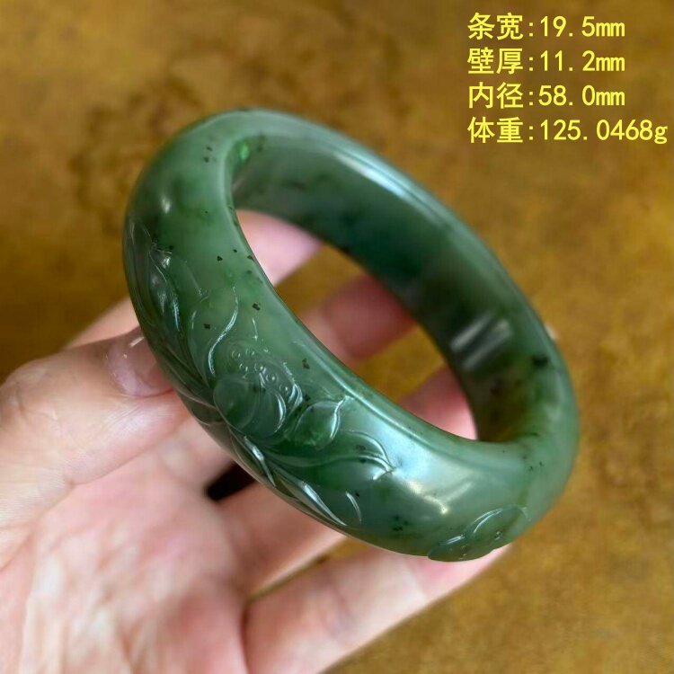 Z58.0黄沁皮碧玉籽料手镯 无原皮 朕®开仓 新疆和田玉