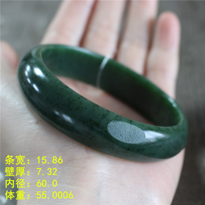 和田玉留原皮碧玉籽料手镯