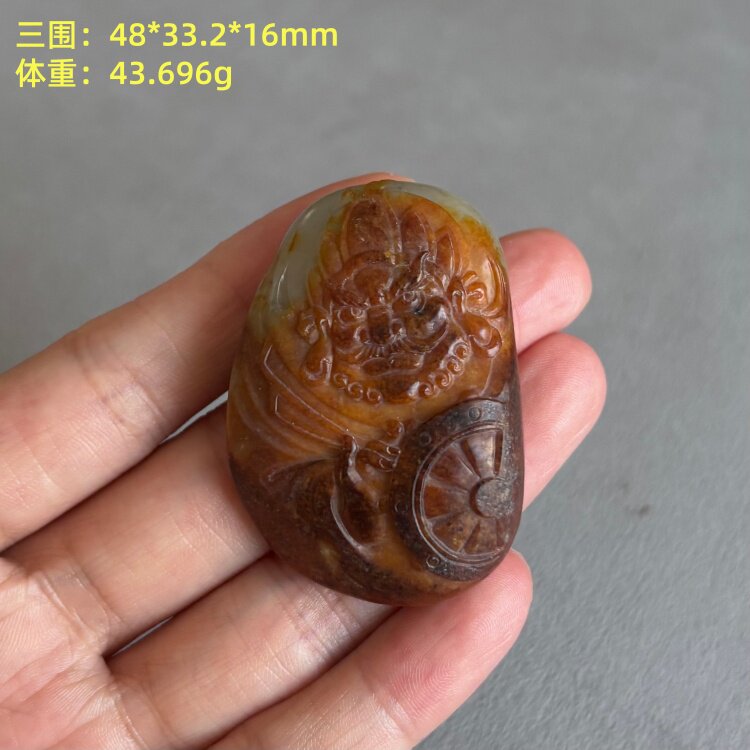 L红沁皮和田玉籽料钟馗 有原皮 &reg;开仓新疆和田玉