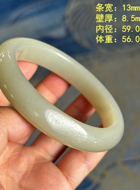 59.0老熟白玉籽料带皮手镯