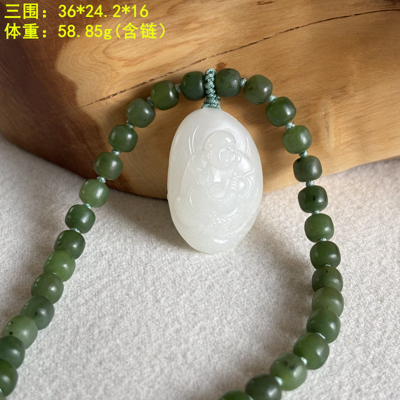 朕羊脂白玉独籽佛挂件