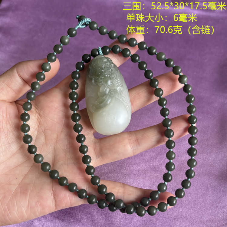 N稀有俏翠白玉籽料&ldquo;钟馗祝酒&rdquo;挂件 有原皮  朕&reg;新疆和田玉开仓