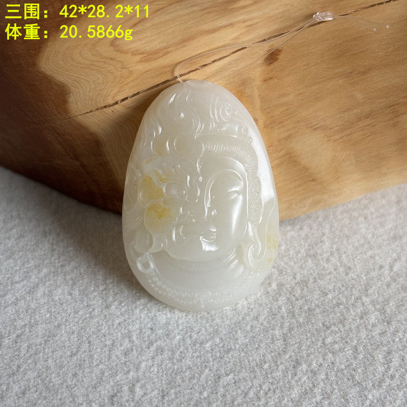 N洒金皮&ldquo;一念之间&rdquo;羊脂白玉籽料挂件有原皮和田玉朕&reg;新疆和田玉