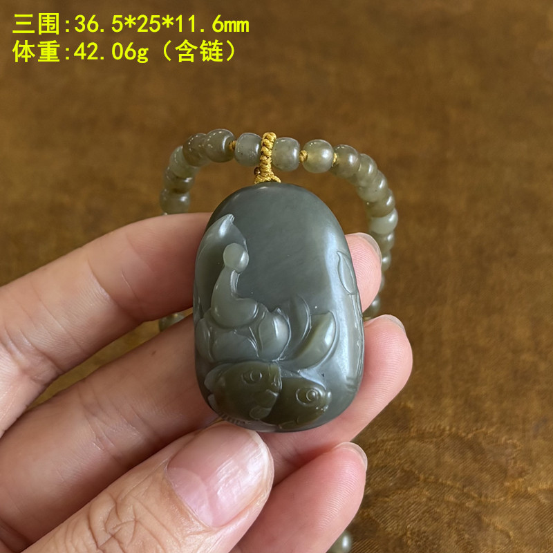 糖青玉籽料花开见佛挂件套装