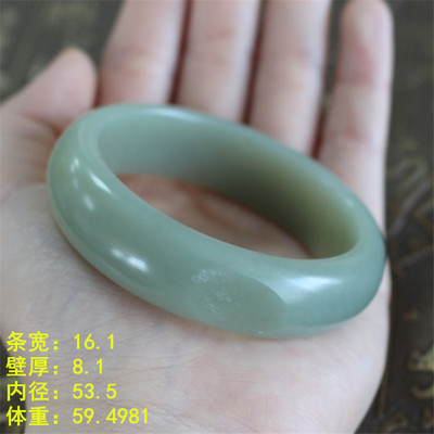 53.5mm和田玉青白玉籽料手镯