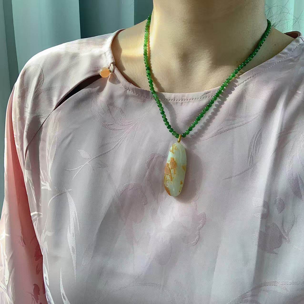 金皮白玉籽料&ldquo;报喜&rdquo;挂件送挂绳套装有原皮和田玉籽料朕&reg;开仓