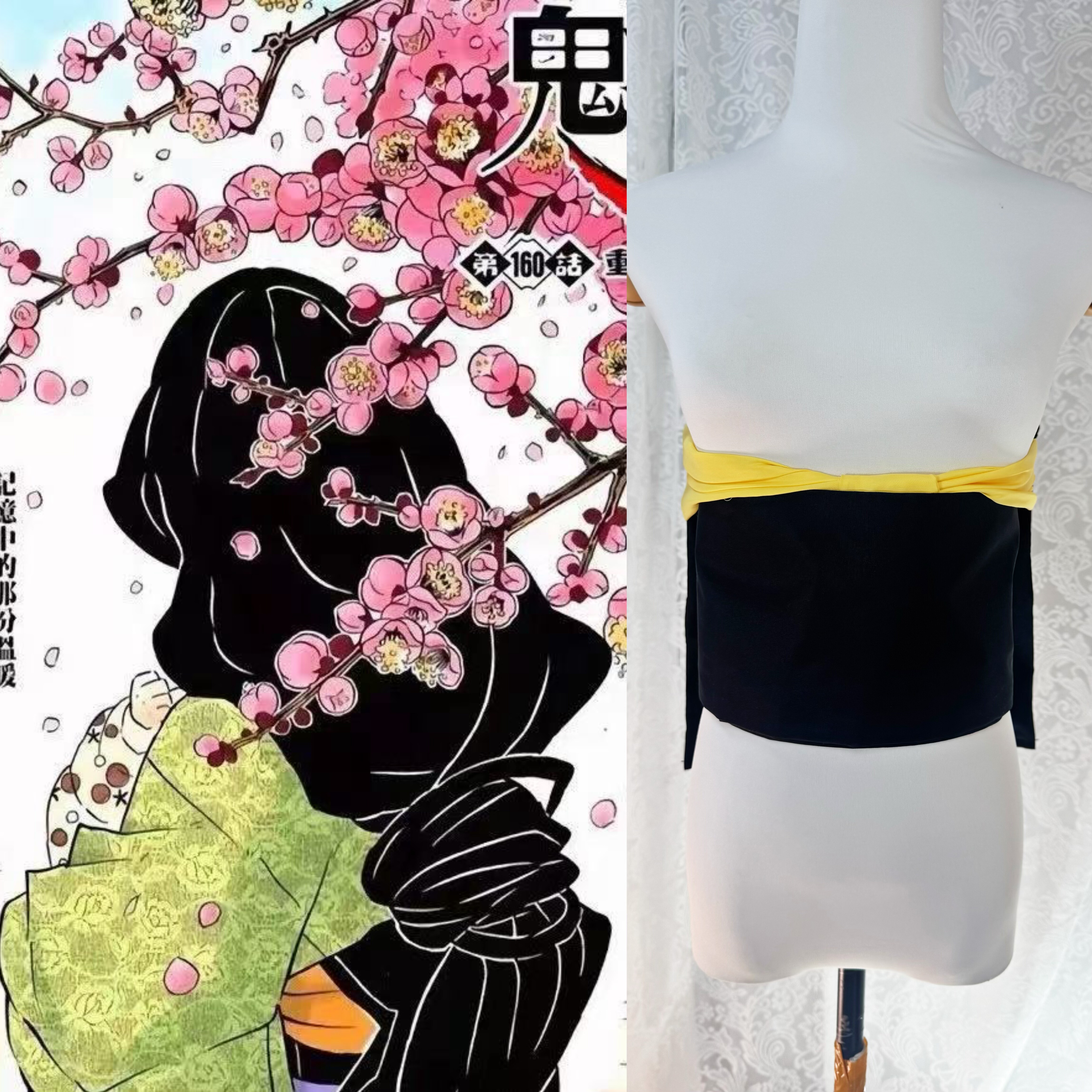 鬼灭之刃服装伊之助母亲绿色和服黑色太古结cosplay团购订制改良