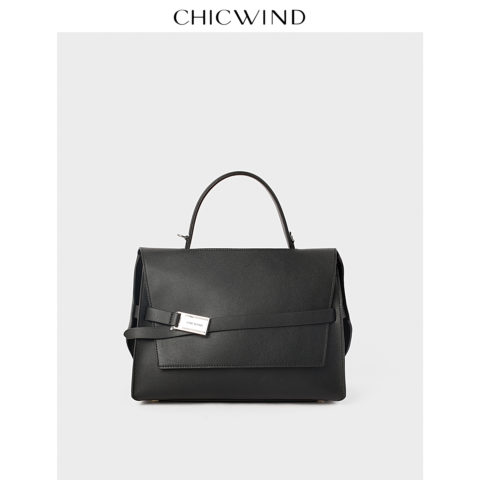 chicwind原创设计牛皮通勤手提包