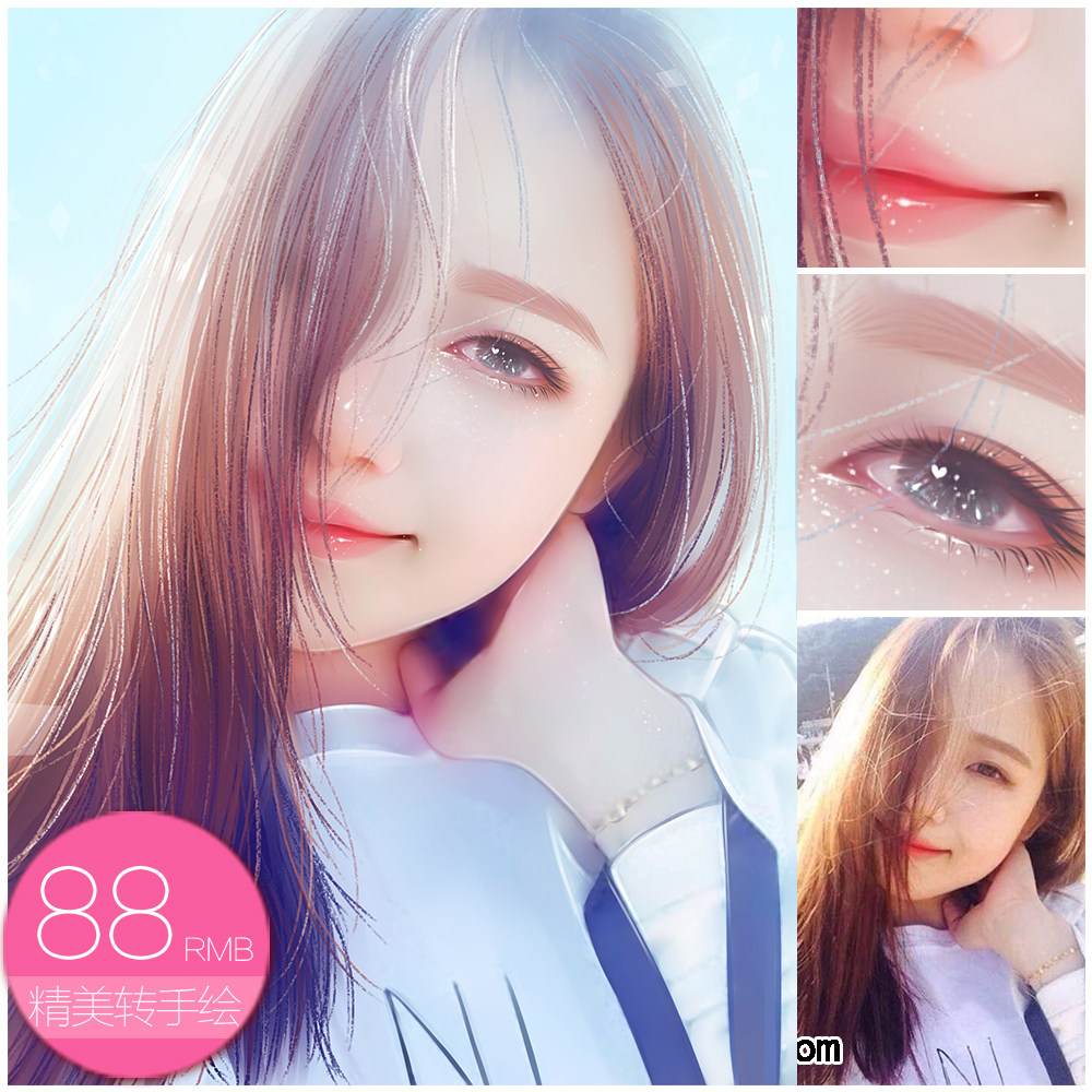 【精美转手绘】唯美转手绘/照片转手绘/卡通头像/真人手绘/q版头