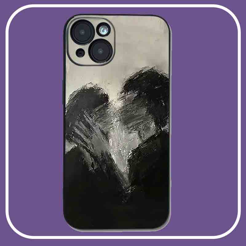 亮黑艺术油画亲吻Les手机壳适用于苹果14pro华为nova8小米13vivo-封面