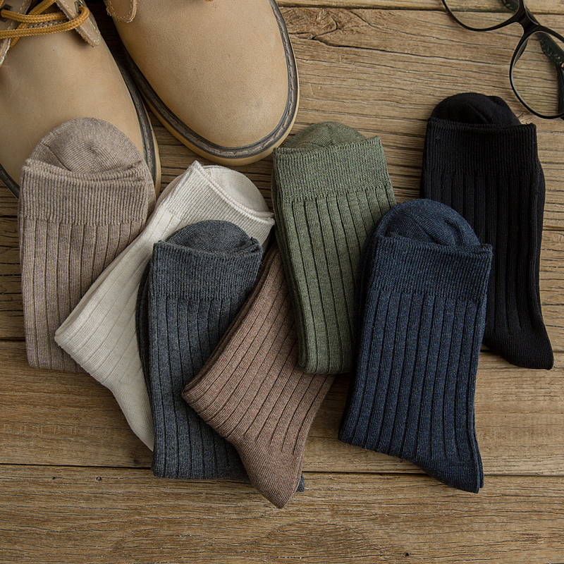 纯棉男士袜子中筒透气吸汗