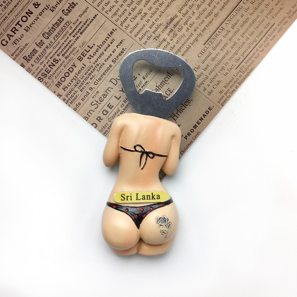 斯里兰卡创意比基尼起子开瓶器冰箱贴磁贴旅游纪念立体家居装饰品