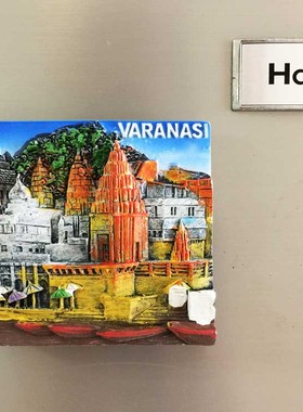 印度著名历史古城瓦拉纳西VARANASI旅游纪念冰箱磁性贴 恒河浴场